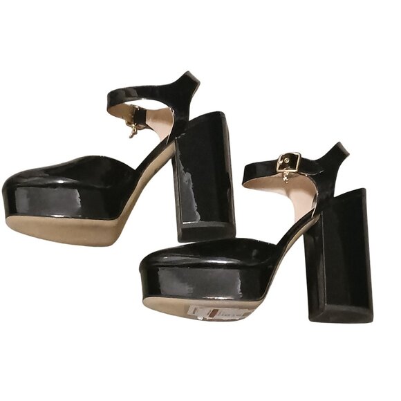 Coach Glossy Black Platform Sandals - Picture 12 of 15